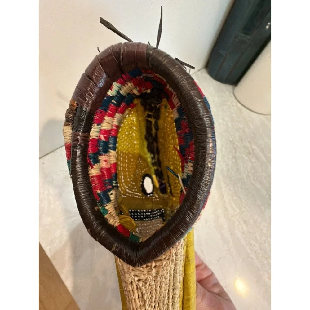 Embera Wounaan Handcrafted Palm Fiber Toucan Bird Mask Indigenous Folk Art Decor